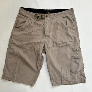 Prana Shorts Mens Size L Breathe Stretch Hiking Outdoor Khaki Cargo Lightweight